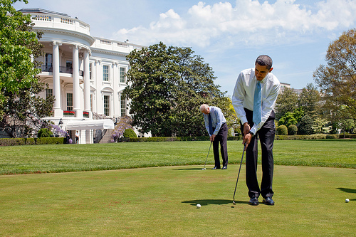 Obama, fotografado em uma partida de Golf.